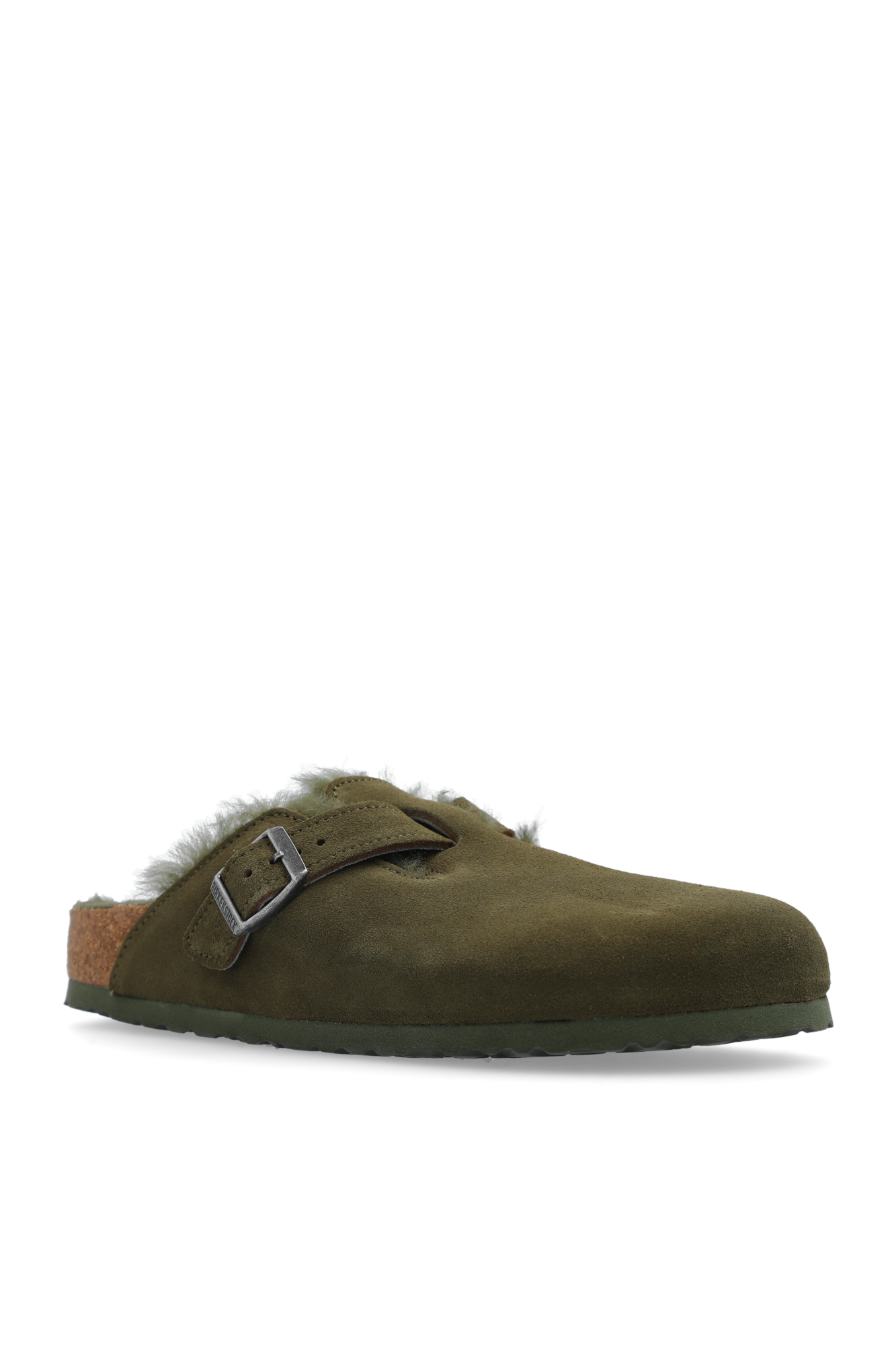 Birkenstock boston best sale shearling green